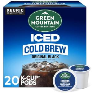 imageGreen Mountain Coffee Roasters Original Black Iced Cold Brew Coffee Single Serve Keurig KCup Pods 20Count BoxCold Brew