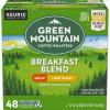 imageGreen Mountain Coffee Roasters Breakfast Blend Keurig Single Serve KCup Pods Light Roast Coffee 60 Count 6 Packs of 10Decaf Breakfast Blend