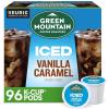 imageGreen Mountain Coffee Roasters ICED Classic Black Single Serve Keurig KCup Pods Medium Roast Iced Coffee 96 CountVanilla Caramel