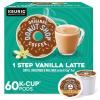 imageThe Original Donut Shop Vanilla OneStep Latte Single Serve Coffee KCup Pod Flavored Coffee 60 Count 6 Packs of 10Vanilla Latte
