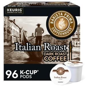imageBarista Prima Coffeehouse Colombia Coffee Keurig Single Serve KCup Pods 96 CountItalian Roast