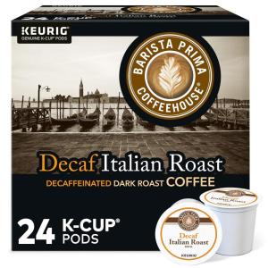 imageBarista Prima Coffeehouse Colombia Coffee Keurig Single Serve KCup Pods 96 CountItalian Roast Decaf