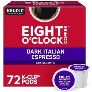 imageEight OClock Coffee Hazelnut Keurig SingleServe KCup Pods Medium Roast Coffee 96 CountDark Italian Espresso