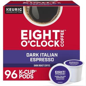 imageEight OClock Coffee Hazelnut Keurig SingleServe KCup Pods Medium Roast Coffee 96 CountDark Italian Roast