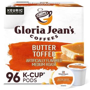imageGloria Jeans Macadamia Cookie Keurig SingleServe KCup Pods Medium Roast Coffee 96 CountButter Toffee