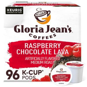 imageGloria Jeans Macadamia Cookie Keurig SingleServe KCup Pods Medium Roast Coffee 96 CountRaspberry Chocolate Lava