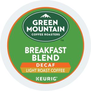 imageGreen Mountain Coffee Roasters Breakfast Blend Keurig Single Serve KCup Pods Light Roast Coffee 60 Count 6 Packs of 10Decaf Breakfast Blend