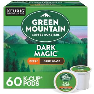 imageGreen Mountain Coffee Roasters Dark Magic Keurig Single Serve KCup Pods Dark Roast Coffee 60 Count 6 Packs of 10Decaf Dark Magic