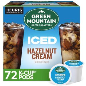 imageGreen Mountain Coffee Roasters ICED Classic Black Single Serve Keurig KCup Pods Medium Roast Iced Coffee 96 CountHazelnut Crme