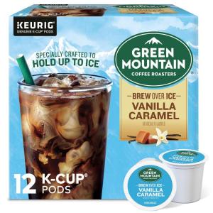 imageGreen Mountain Coffee Roasters ICED Classic Black Single Serve Keurig KCup Pods Medium Roast Iced Coffee 96 CountVanilla Cream