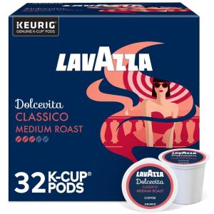 imageLavazza Espresso SingleServe Keurig KCup Pods Medium Roast Coffee 32Count BoxClassico