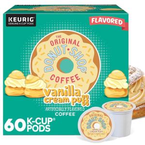 imageThe Original Donut Shop Vanilla Cream Puff Coffee Keurig Single Serve KCup Pods Medium Roast 96 CountVanilla Cream Puff