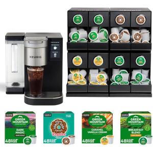 imageKeurig Medium Office Coffee Station Bundle Includes K2550 Single Serve Coffee Maker with 110 oz Water Reservoir  4 Value 48ct KCup Pod Coffee Boxes 192 Servings  1 KCup Pod Merchandiser