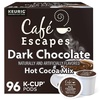 image:imageCafe Escapes Milk Chocolate Hot Cocoa Keurig SingleServe KCup Pods 96 CountDark Chocolate