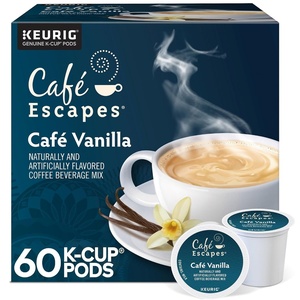 image:imageCafe Escapes Milk Chocolate Hot Cocoa Keurig SingleServe KCup Pods 96 CountCaf Vanilla