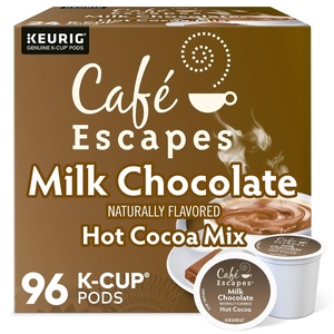 image:imageCafe Escapes Milk Chocolate Hot Cocoa Keurig SingleServe KCup Pods 96 CountMilk Chocolate