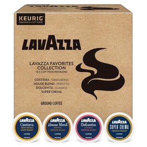 image:imageLavazza Favorites Collection Variety Pack Single Serve Keurig KCup Pods Light and Medium Roast Coffees 64Count Box